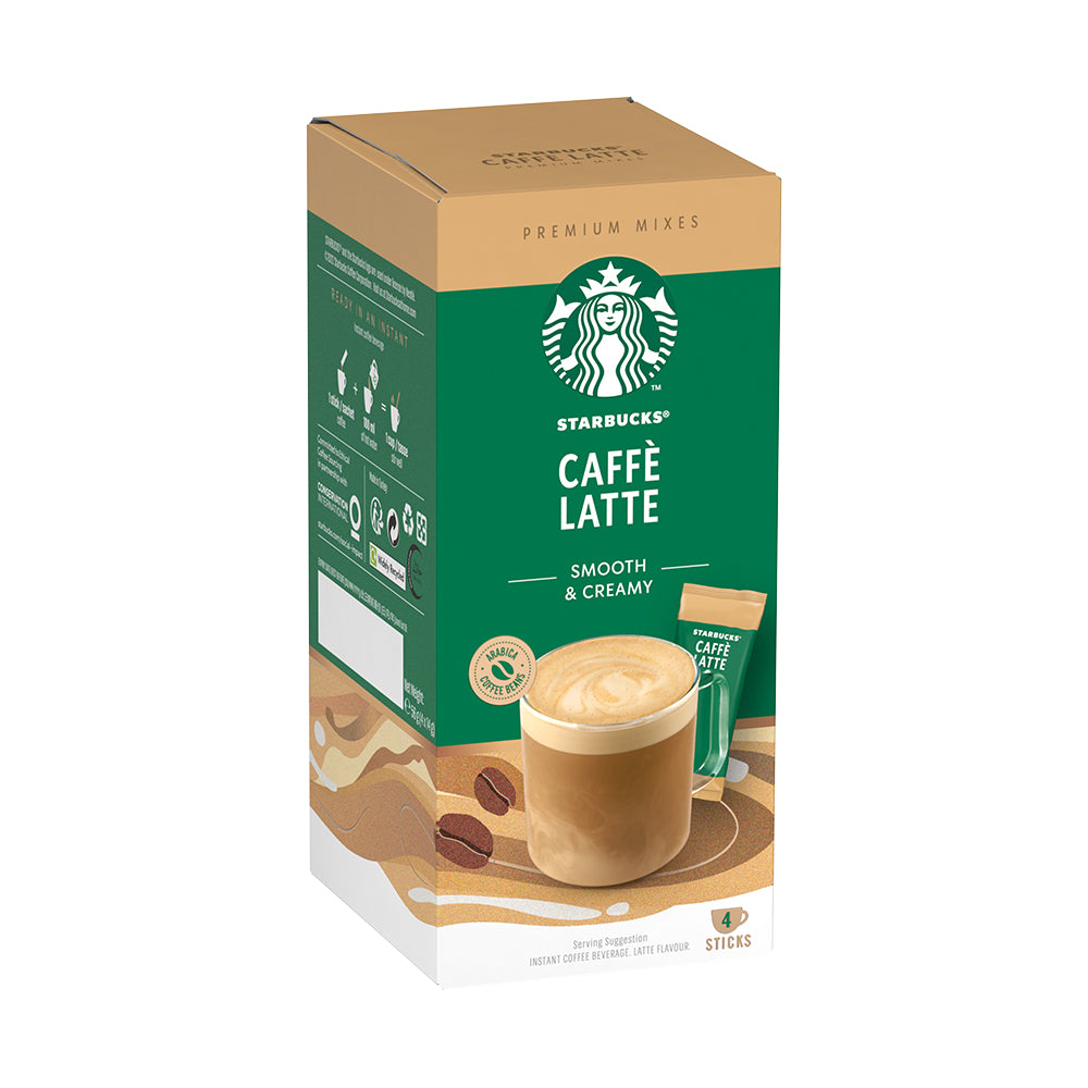 Starbucks® Caffè Latte Premium Instant Coffee (4 Sticks Per Box)
