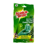3M Scotch Brite Aloe Vera Coated Gloves - Soft Soothing Cotton Lining Cleaning Gloves (1 Pc/Pack)