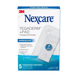 3M Nexcare Tegaderm + Pad Transparent Dressing 6x10cm - Thin Film Dressing Strong Adhesion Absorbent Pad (5 Pcs/Pack)