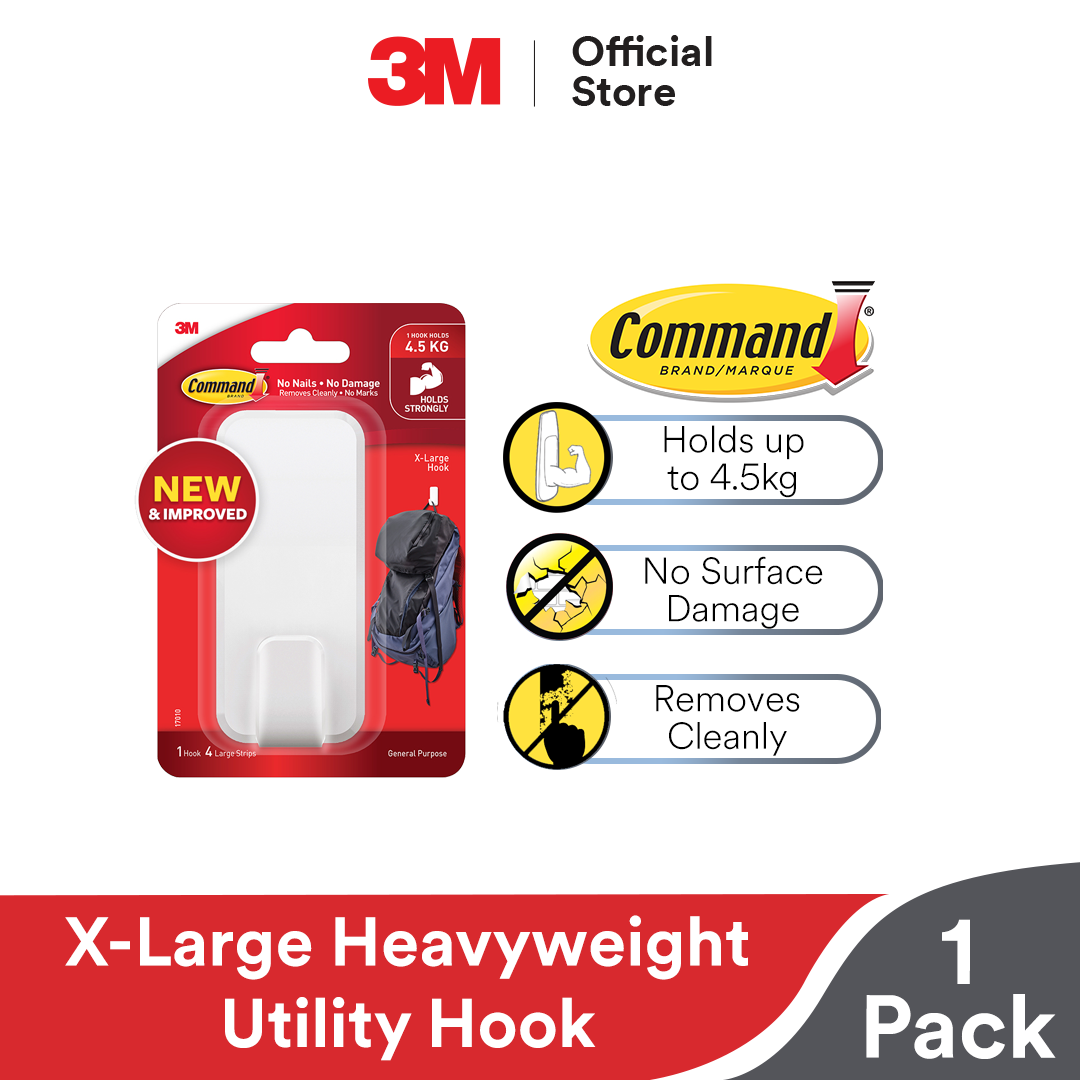 3M Command™ 4.5kg X-Large Heavyweight Utility Hook - White