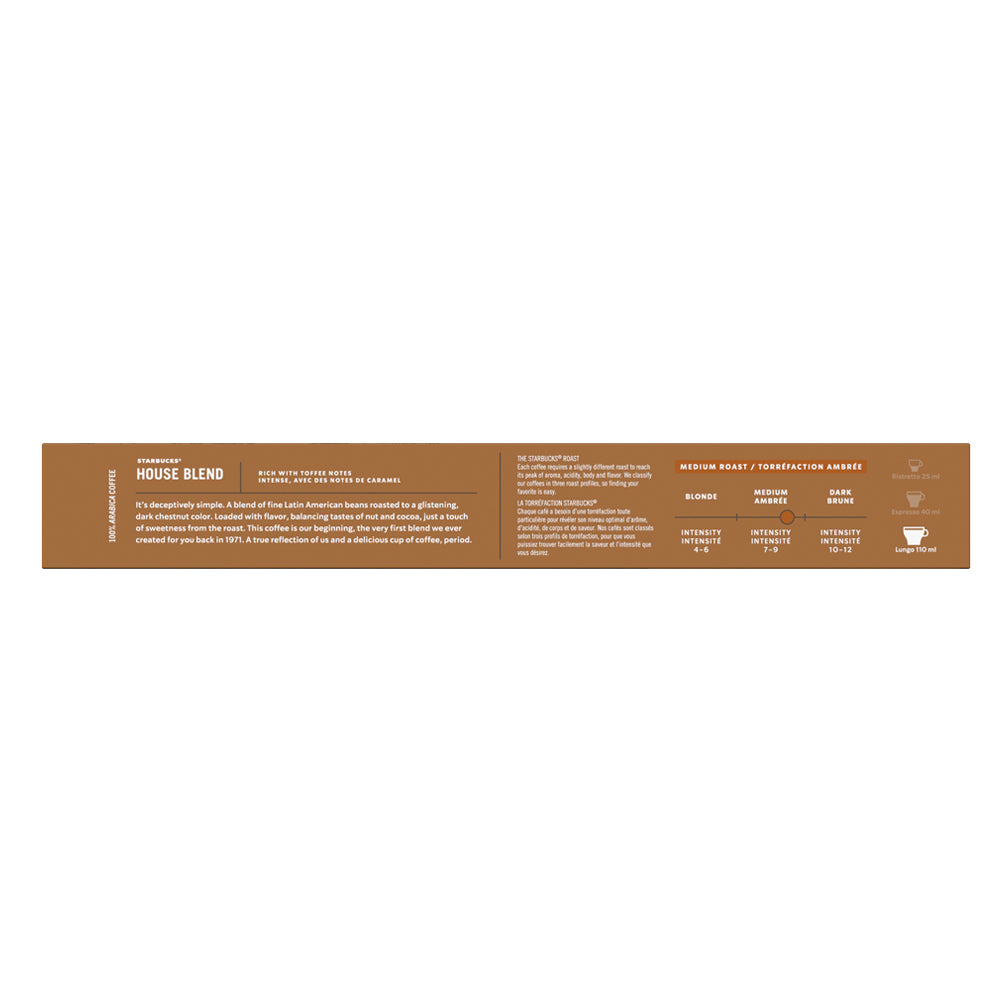 STARBUCKS® House Blend Lungo by Nespresso® (10 Capsules Per Box)
