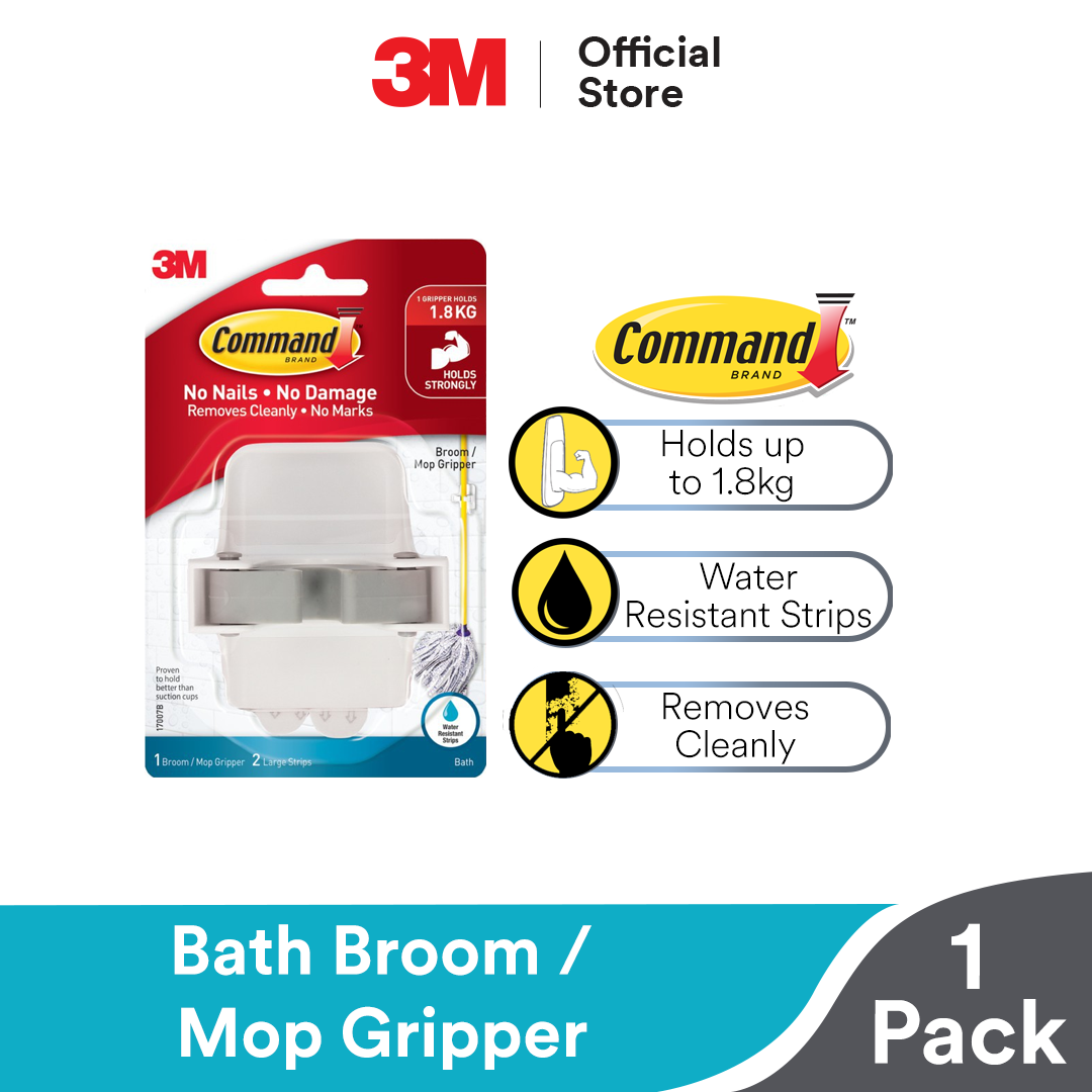 3M | Command Bath Broom Gripper (Holds Up To 1.8kg) (1pcs/pck) Wall Adhesive